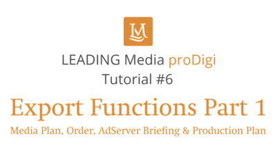 LEADING Media proDigi Tutorial #6 Export Functions I