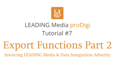 LEADING Media proDigi Tutorial #7 Export Functions II